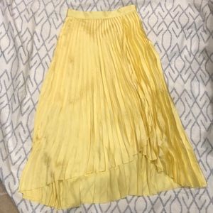 NEW & other stories pleated silky skirt yellow midi length summer spring size 2